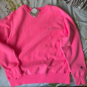 Pink Champion reverse weave crewneck sweatshirt